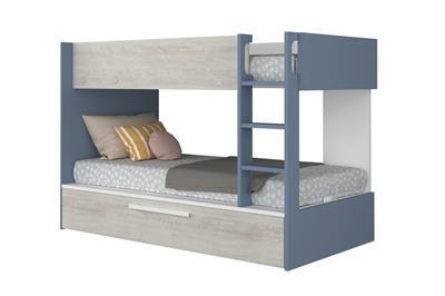 Jules stapelbed met slaaplade smokey blue met matras