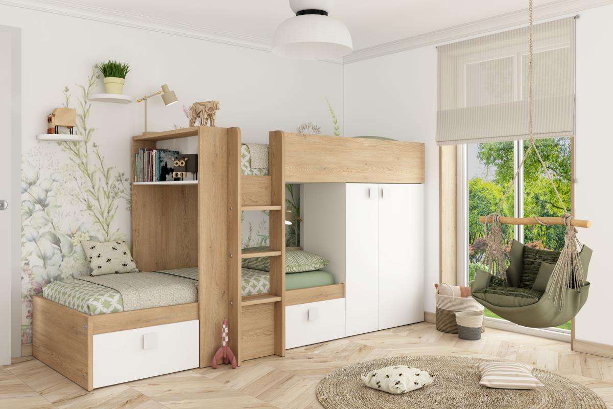Maxim Stapelbed Eiken-Wit