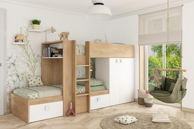 Maxim Stapelbed Eiken-Wit