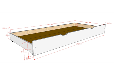 Primo Bedlade Wit afmetingen