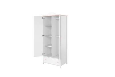 Luna 2-deurs Hang en Legkast Wit/Roze