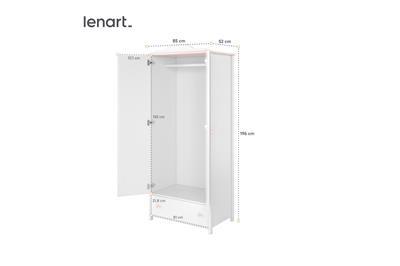 Luna 2-deurs Hangkast Wit-Roze afmetingen