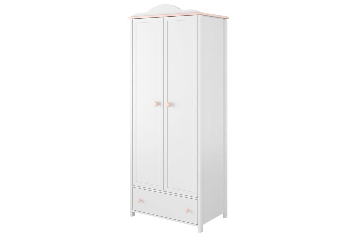 Luna 2-deurs Hangkast Wit-Roze
