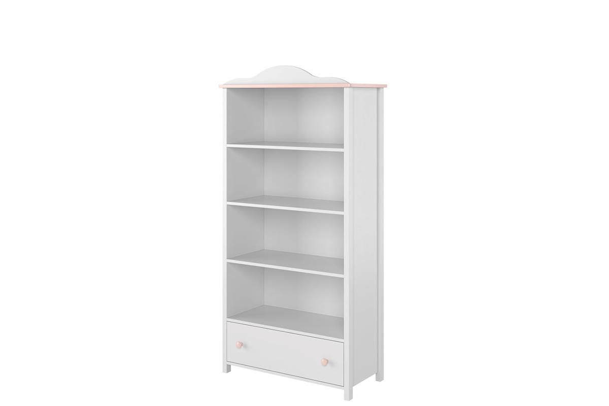 Luna Boekenkast met Lade Wit/Roze