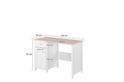 Luna Bureau Wit-Roze afmetingen
