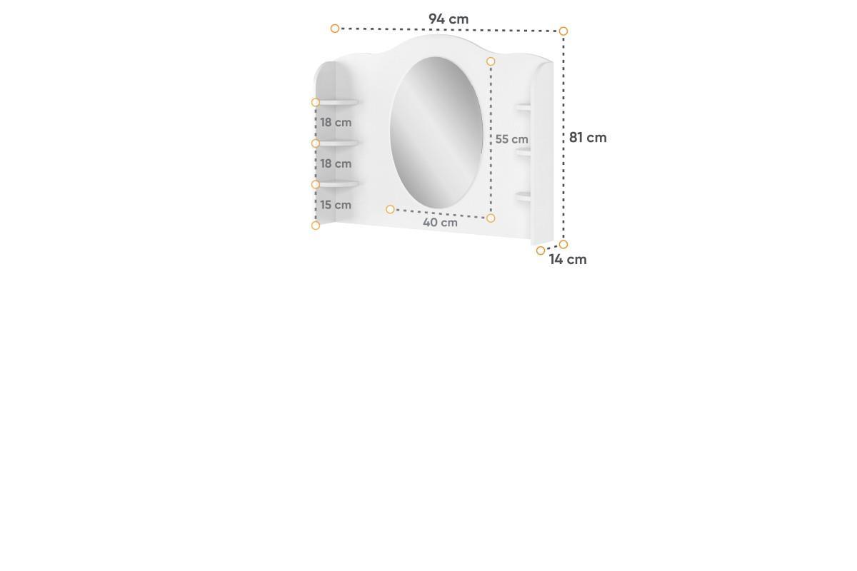 Luna Commode Opzet Wit-Roze afmetingen