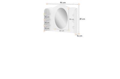 Luna Commode Opzet Wit-Roze afmetingen