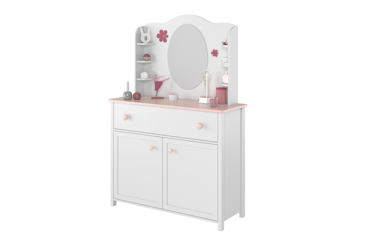 Luna Commode Wit-Roze met Opzet