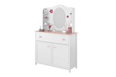 Luna Commode Wit-Roze met Opzet