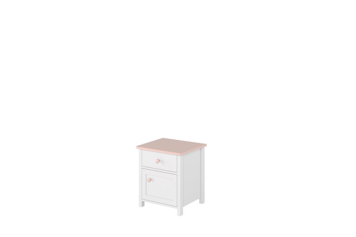 Luna Nachtkastje Wit/Roze