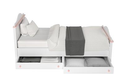 Luna Opberglade Wit-Roze onder Bed