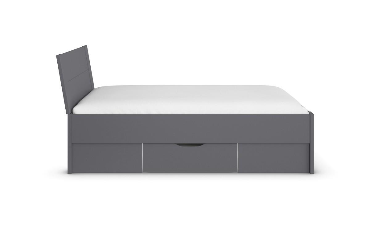 Allrounder Bed 120x200 inclusief Opberglades Antraciet zijaanzicht