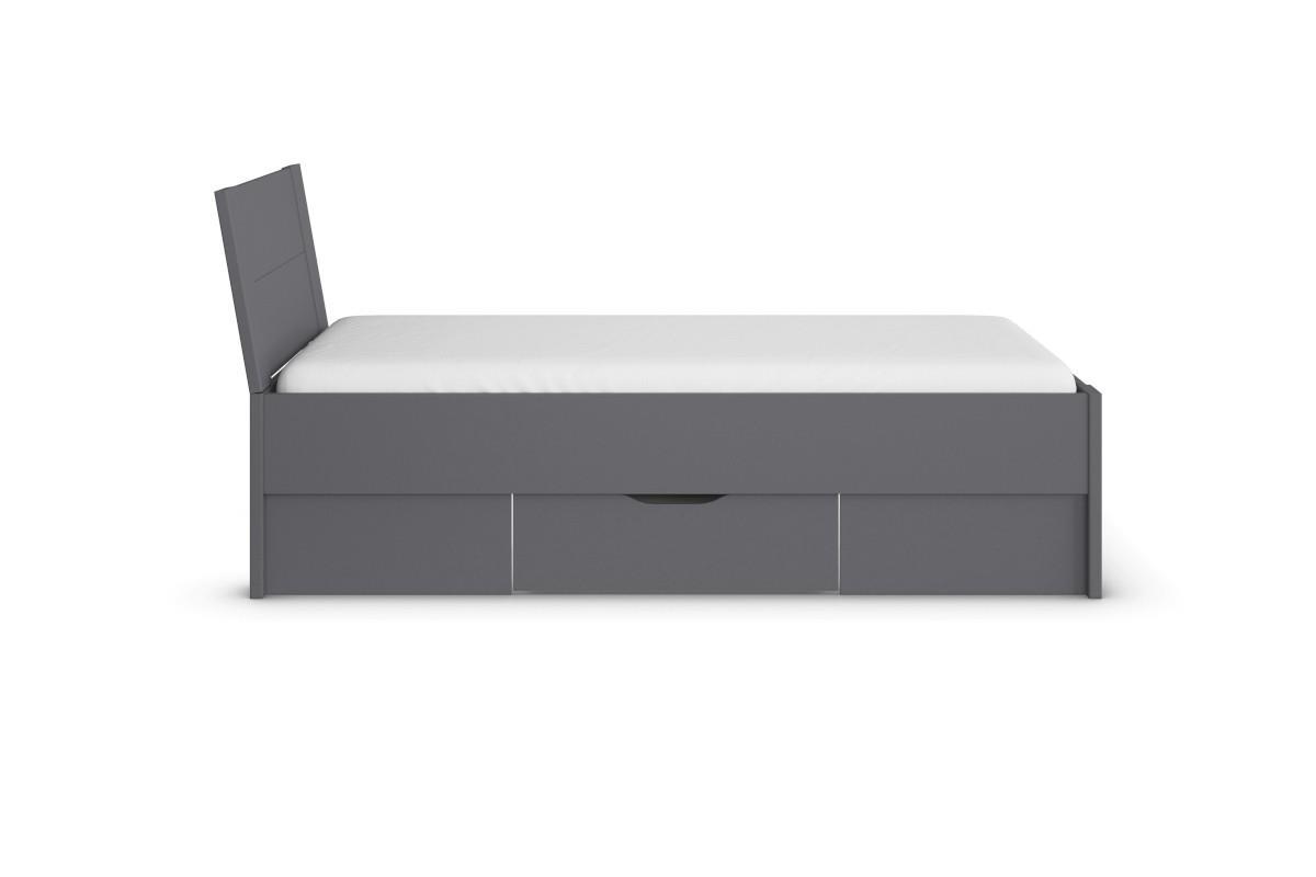 Allrounder Bed 90x200 inclusief Opberglades Antraciet zijaanzicht