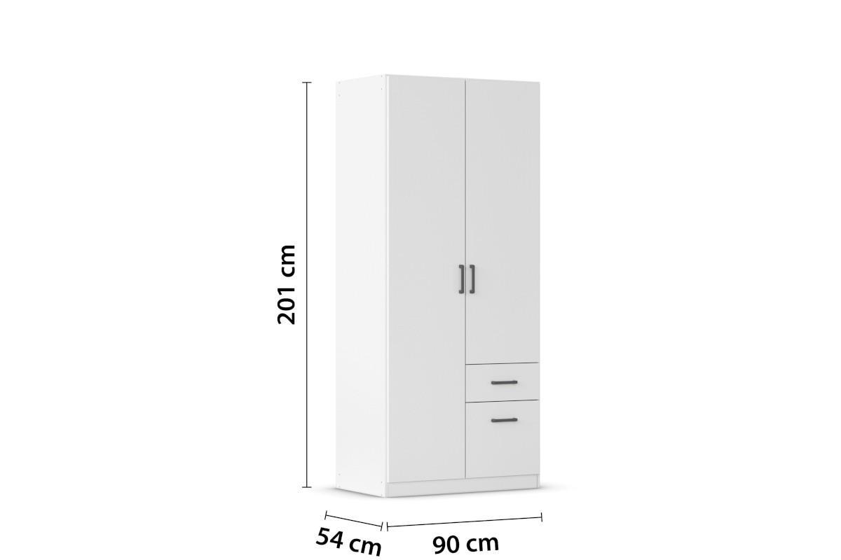 Allrounder 2-deurs Kledingkast Wit afmetingen
