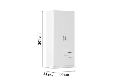 Allrounder 2-deurs Kledingkast Wit afmetingen