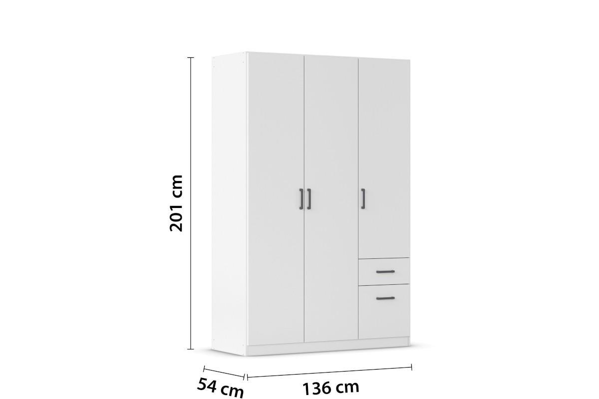 Allrounder 3-deurs Kledingkast Wit afmetingen