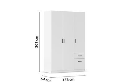Allrounder 3-deurs Kledingkast Wit afmetingen