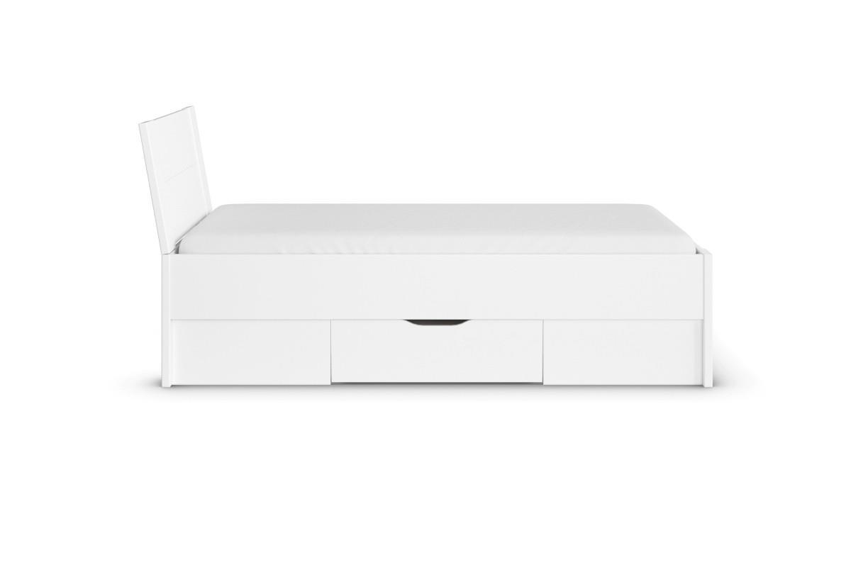 Allrounder Bed 90x200 inclusief Opberglades Wit zijaanzicht