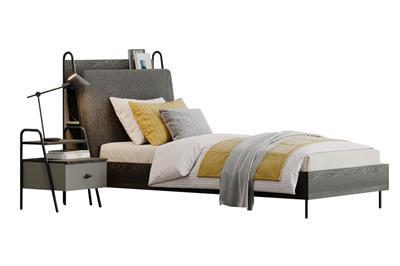 Arwen bed 90/200 zwart eiken