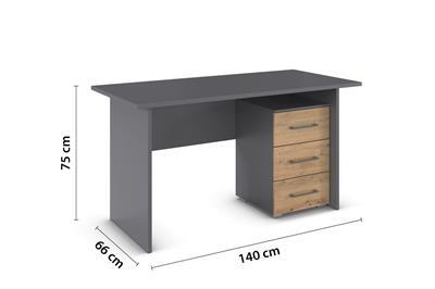 Butte Bureau met 3 laden rechts afmetingen