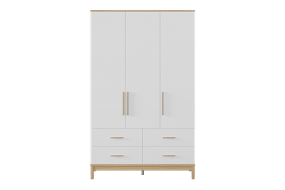 Etto 3-deurs Kledingkast x 4 laden vooraanzicht