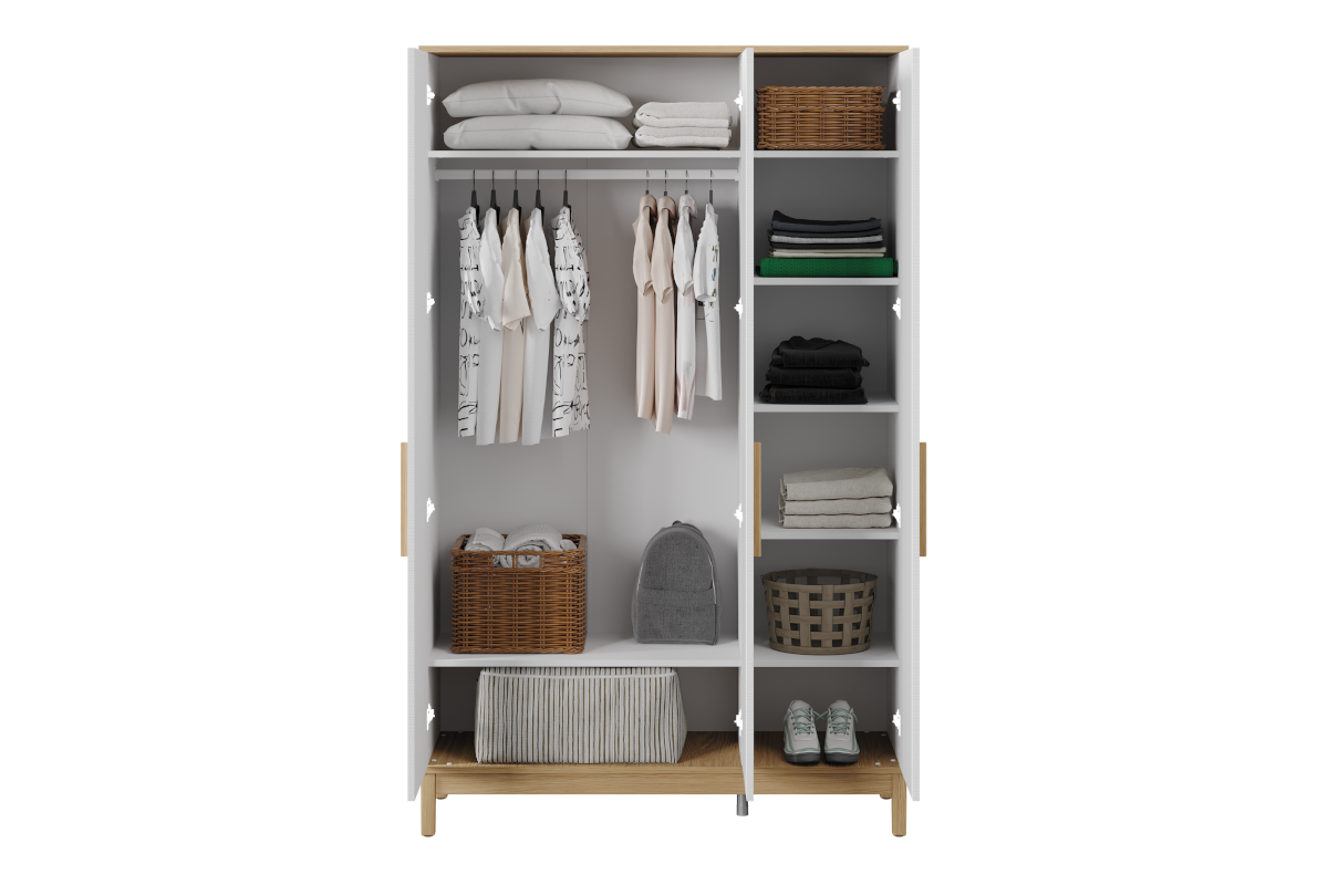 Etto 3-deurs Kledingkast open vooraanzicht