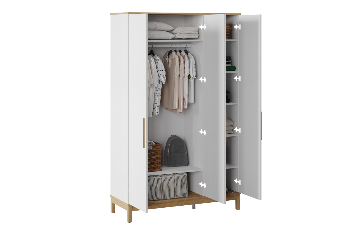 Etto 3-deurs Kledingkast open