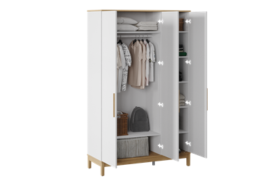 Etto 3-deurs Kledingkast open