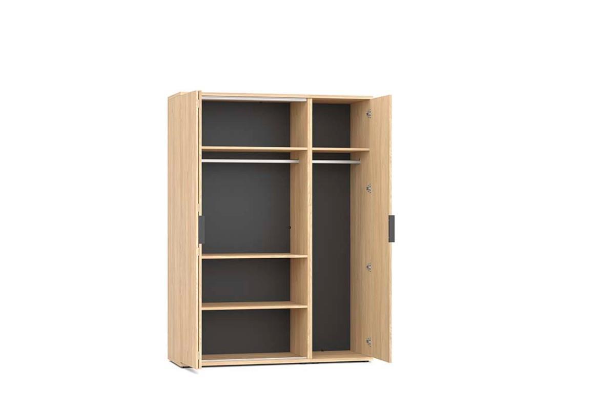 Gloria 3-deurskast Sheffield Acacia open met legplanken