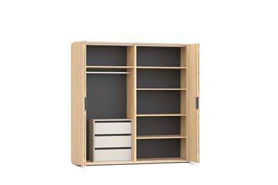 Gloria 4-deurskast Sheffield Acacia open met legplanken