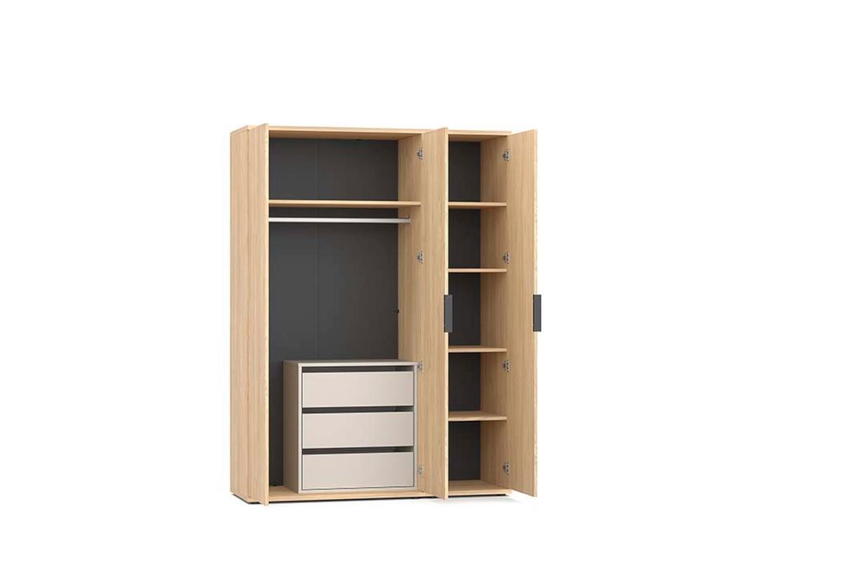 Gloria 3-deurskast Sheffield Acacia met legplanken