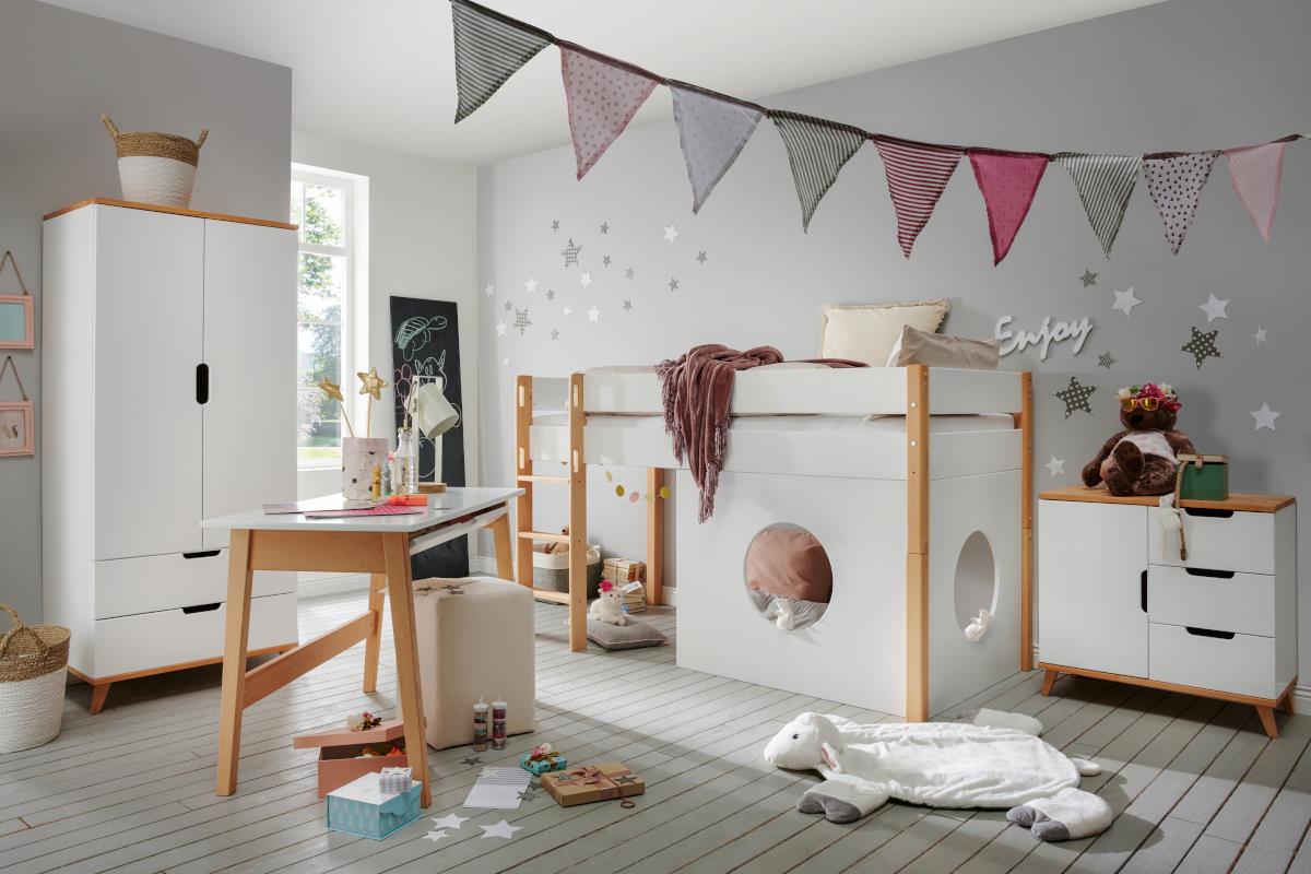 Infans Color hutwand voor halfhoogslaper wit 
