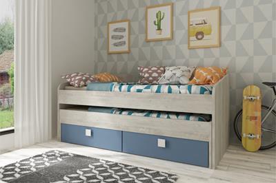 Jules kajuitbed met slaap-en opberglades smokey blue