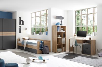 Lio Artisan Oak/Antraciet Kinderkamer - Tienerkamer