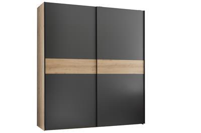 Lio 2-deurs Schuifdeurkast 170 cm Artisan Oak-Graphite zijaanzicht