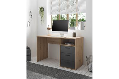 Lio Bureau 120 cm Artisan Eiken - Antraciet