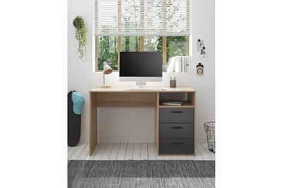Lio Bureau 120 cm Artisan Oak-Graphite sfeerfoto vooraanzicht