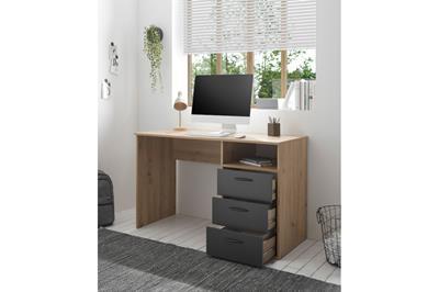 Lio Bureau 120 cm Artisan Oak-Graphite sfeerfoto zijaanzicht open