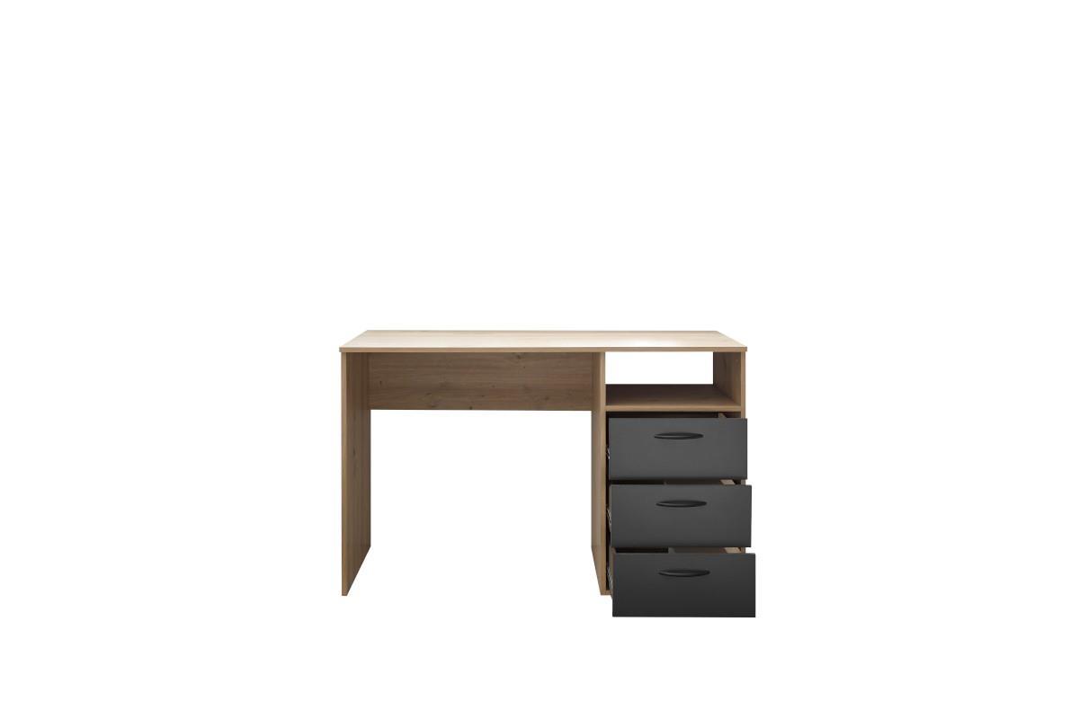 Lio Bureau 120 cm Artisan Oak-Graphite vooraanzicht open