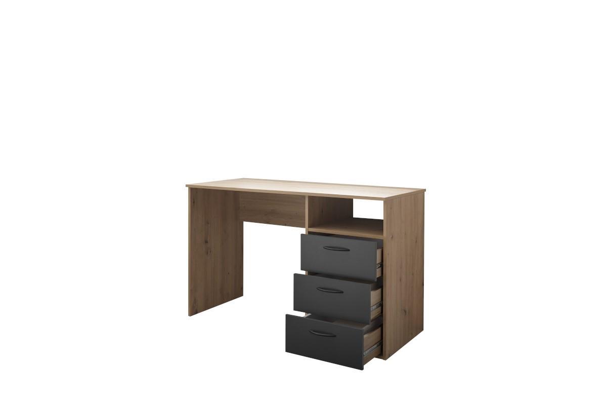 Lio Bureau 120 cm Artisan Oak-Graphite zijaanzicht open