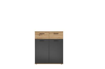 Lio Opbergkast Artisan Oak-Graphite vooraanzicht