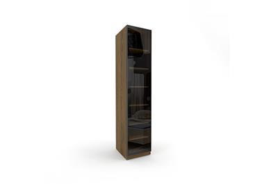 New Legend 1-deurs kast walnoot met glasdeur