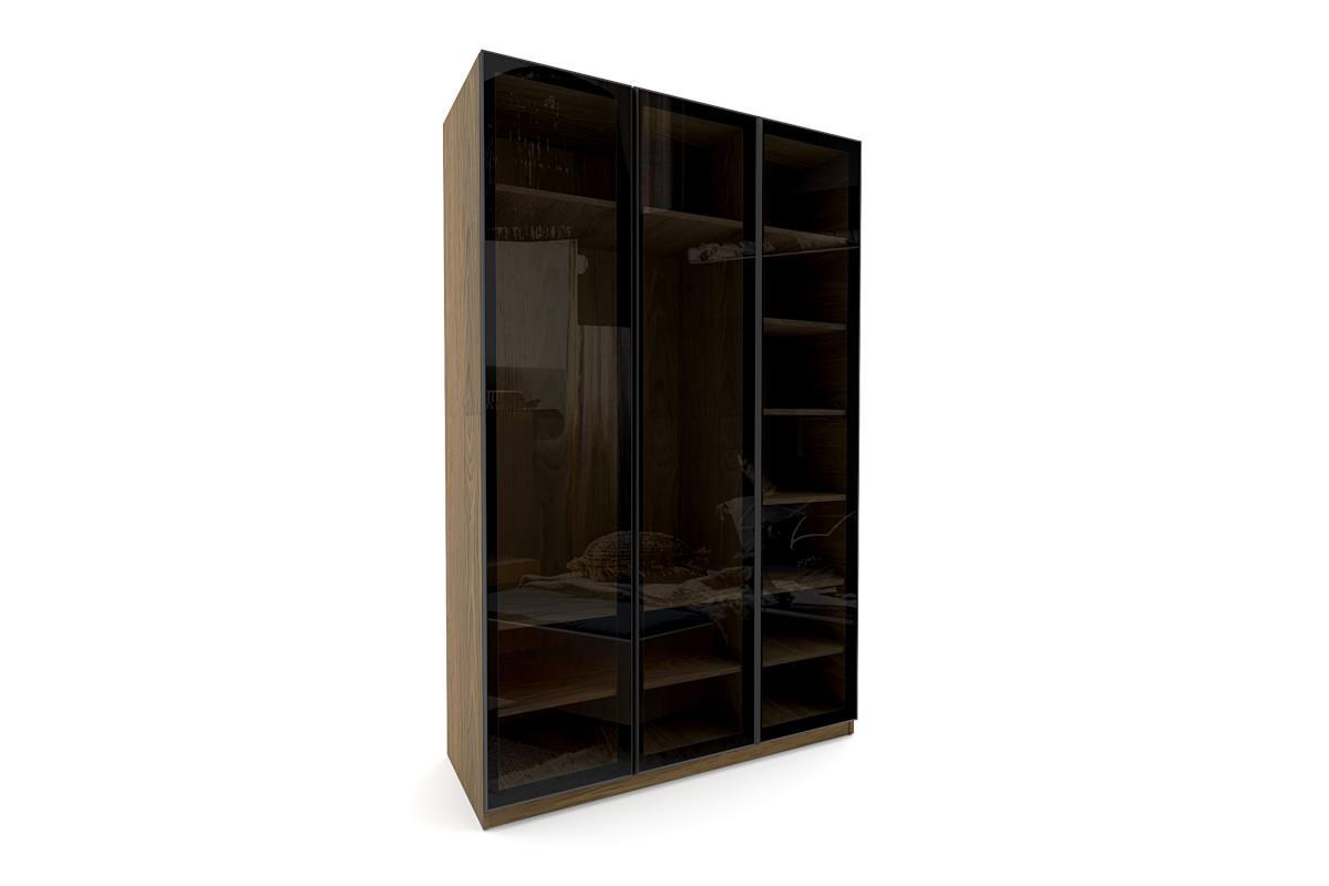 New Legend 3-deurs kast walnoot met glasdeuren