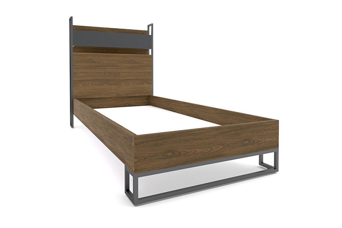 New Legend bed 90/200 grijs-walnoot