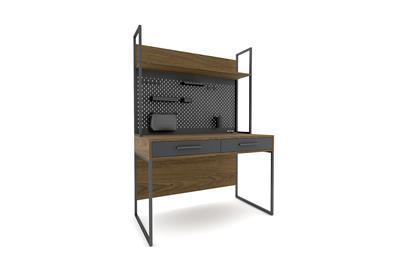 New Legend bureau inclusief opzet grijs/walnoot