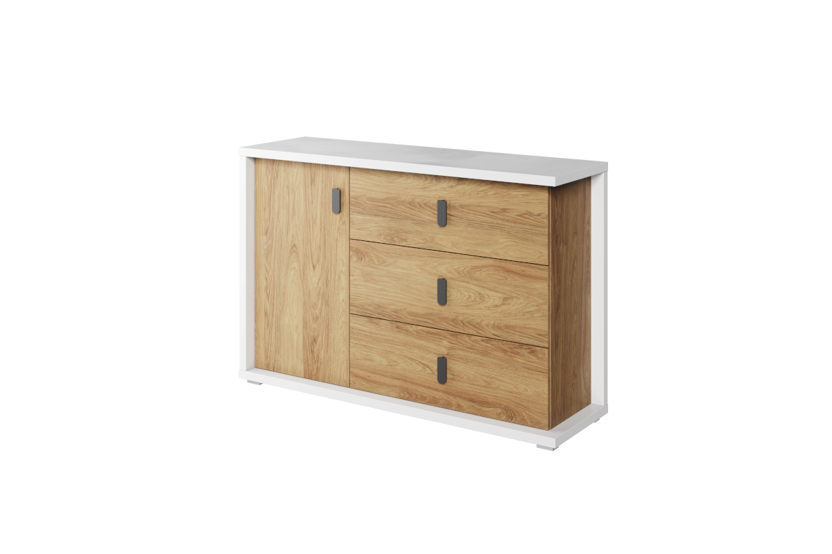 Simi Commode 1-deur 3-la Wit/Eiken