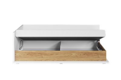 Simi Opbergbed 90x200 Links Wit-Eiken open