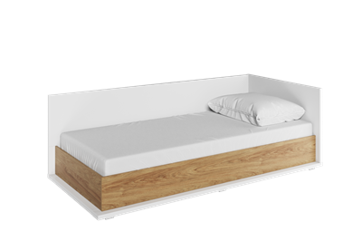 Simi Opbergbed 90/200 Rechts Wit/Eiken