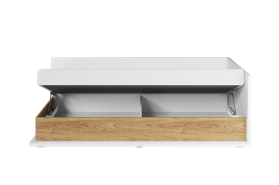 Simi Opbergbed 90x200 Rechts Wit-Eiken open