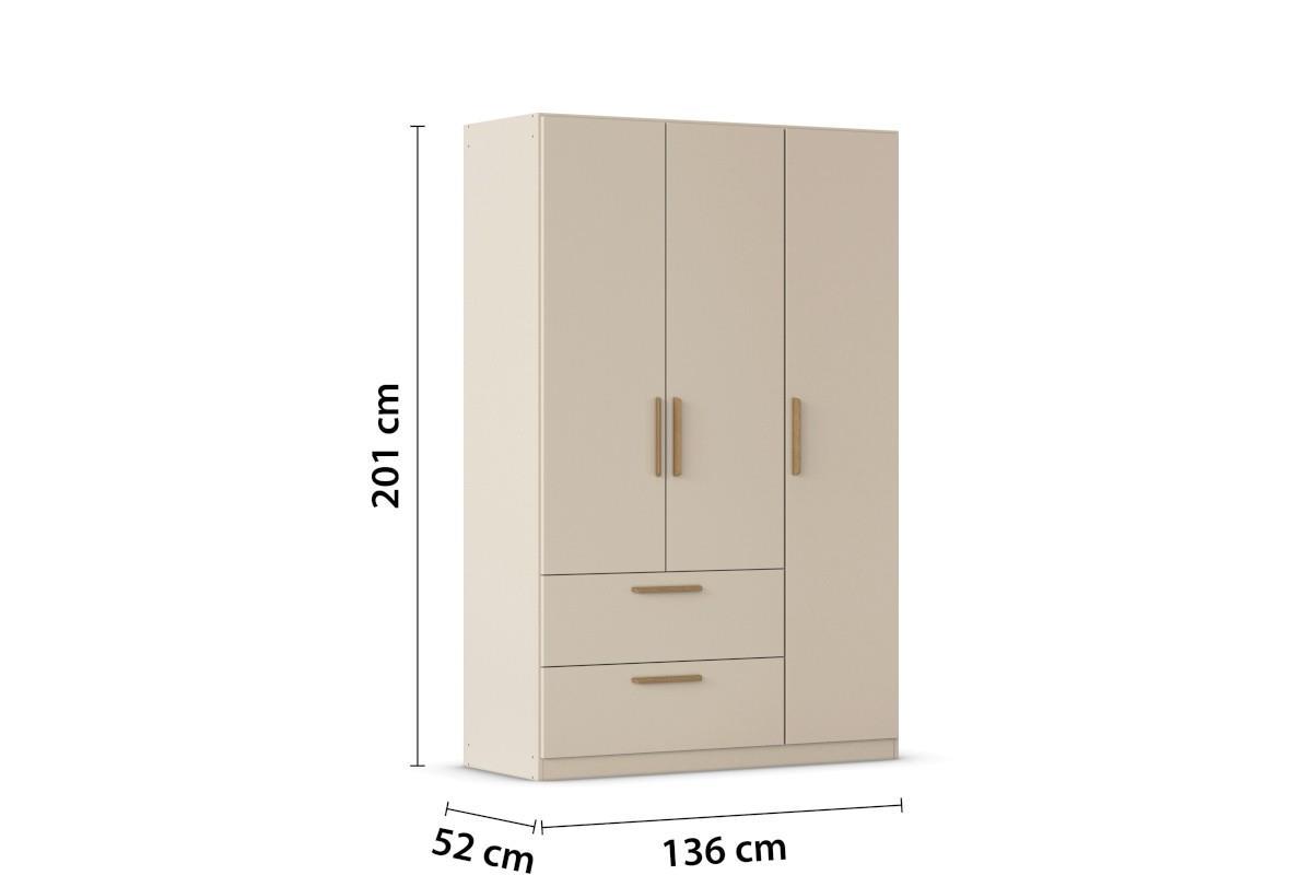 Skandi 3-deurskast x 2 laden breed afmetingen